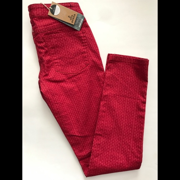 🔥Prana🔥 SZ 0 NWT Skinny Red Organic Cotton Pant - Picture 2 of 7